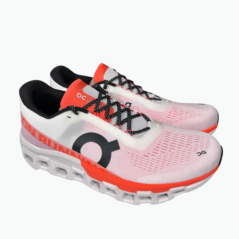 On Cloudmonster 2 Running Shoes Men 13 White Orange CloudTec Sneaker 3ME10120256